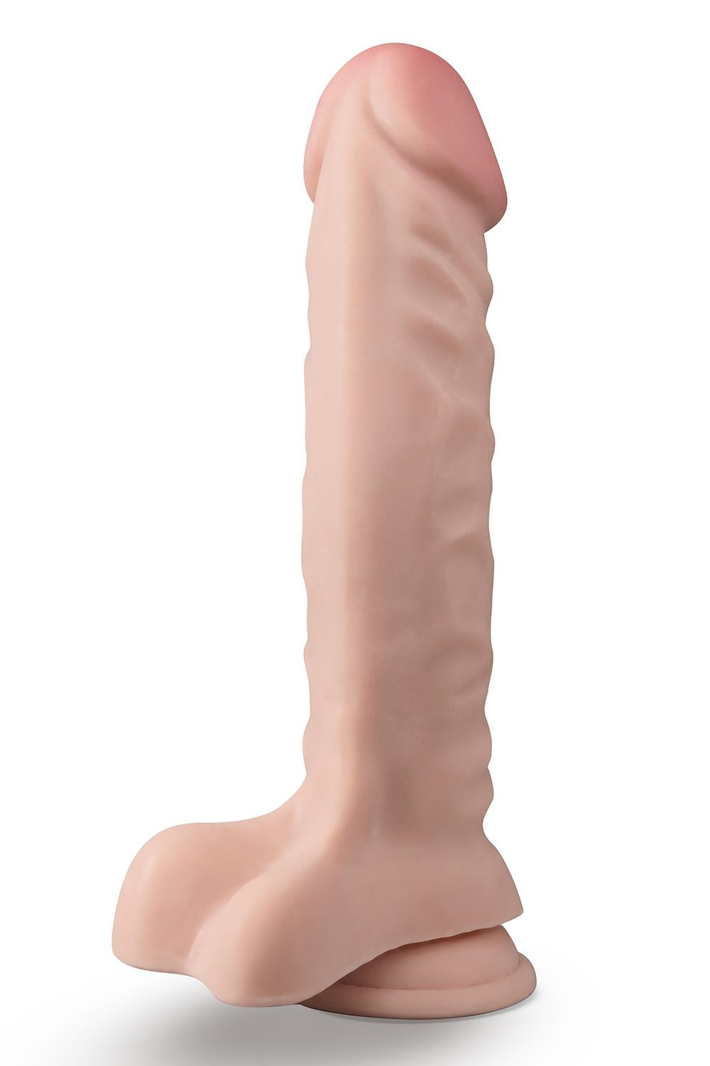 Dr. Skin Plus - 9 Inch Posable Dildo With Balls - Vanilla