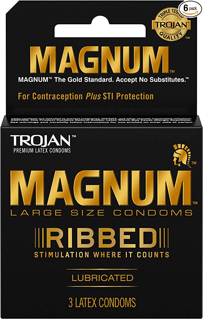 TROJAN MAGNUM Ribbed Large Size Condom