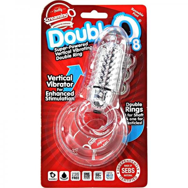 Screaming O Doubleo 8 Vibrating C-ring Clear **