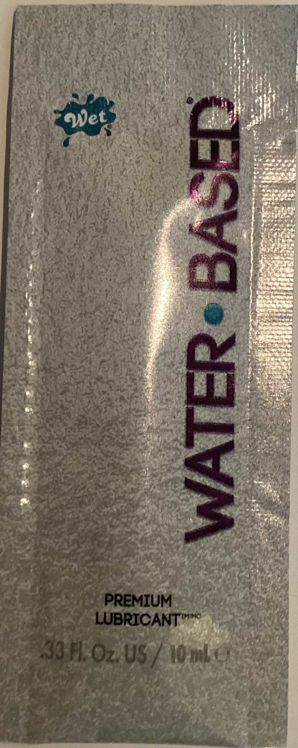 Wet packet water base lube