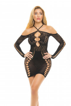 Pink lipstick animal inside halter dress