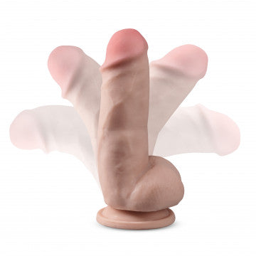 Dr. Skin Plus - 7 Inch Girthy Posable Dildo With Balls - Vanilla