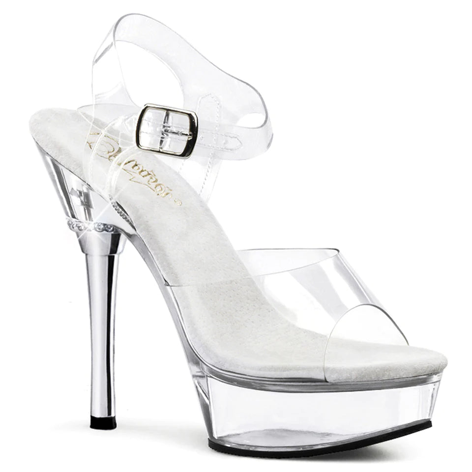 Pleaser shoes ALL608/C/M Clr/Clr size 8