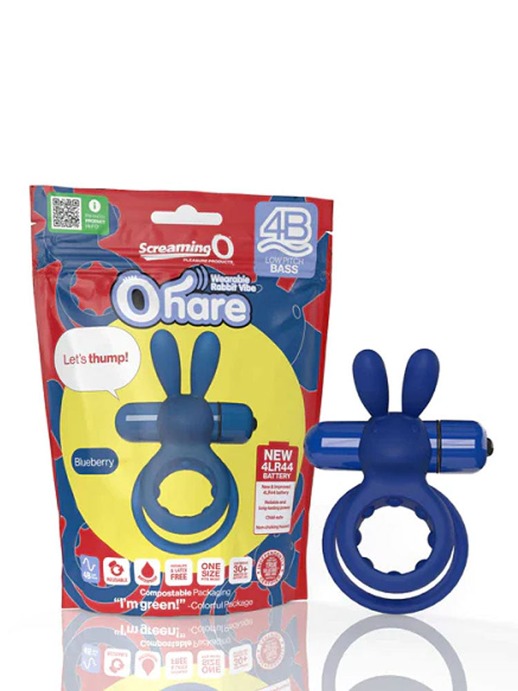 OHARE WEARABLE RABBIT VIBE RING - BLUEBERRY
