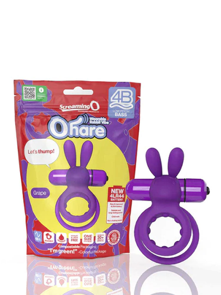 OHARE WEARABLE RABBIT VIBE RING - GRAPE