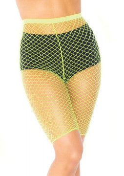Industrial Fishnet Biker Shorts -Neon Yellow