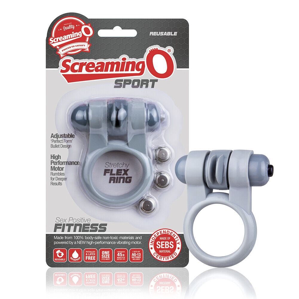 The Screaming O Sport Combines High Performance Vibration Cock Ring Grey **