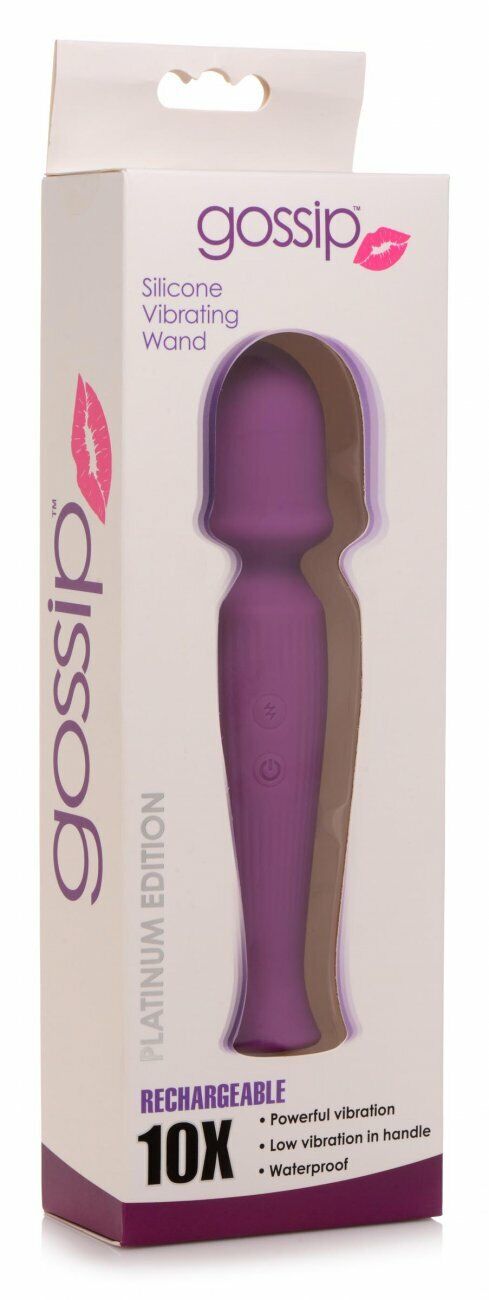 GOSSIP 10X SILICONE VIBRATING WAND - VIOLET*
