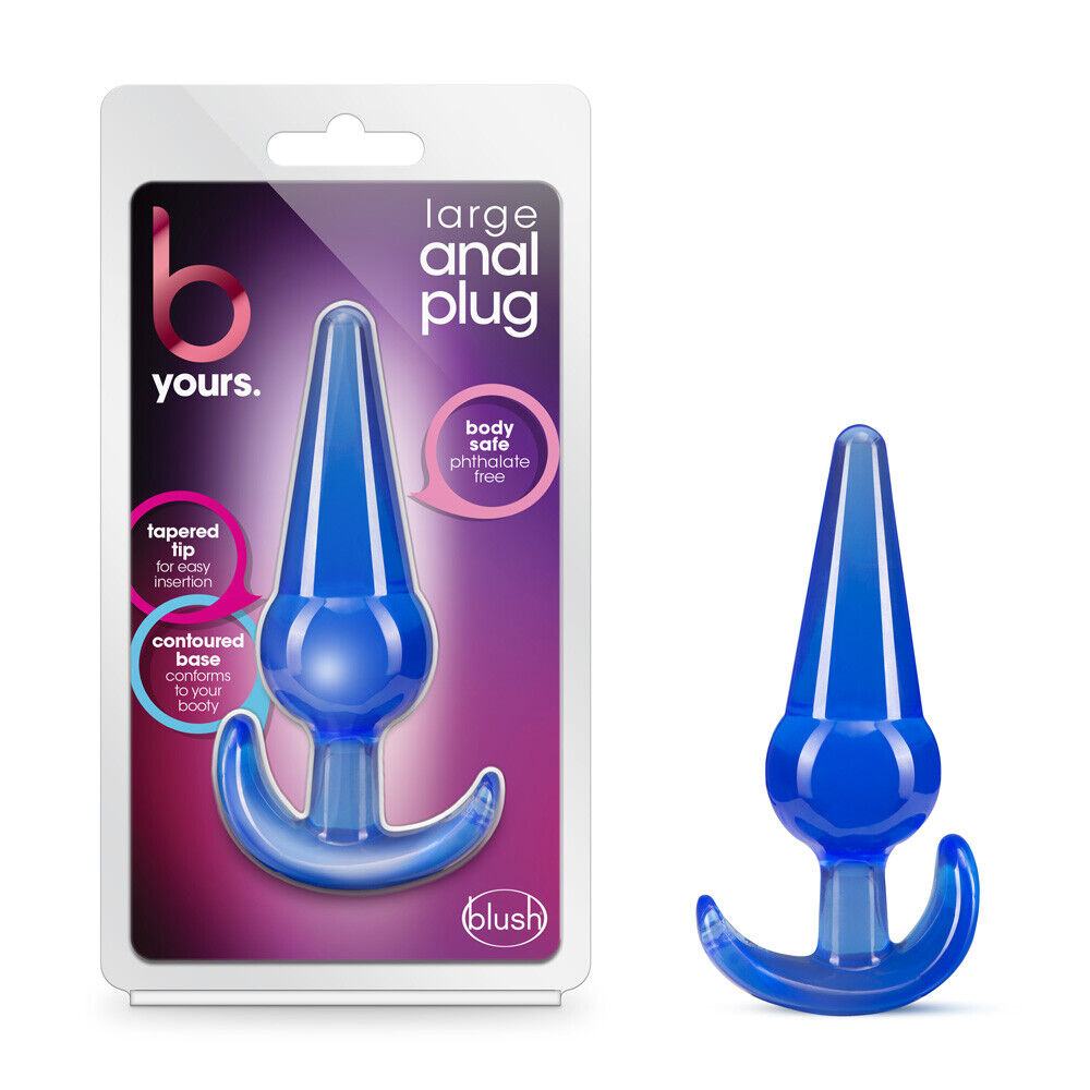 Blush B Yours Large Anal Plug Blue - 5" Tapered Butt Plug Anal Dildo **