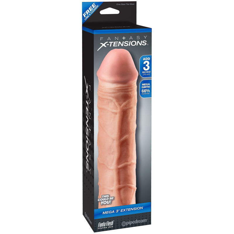 Fantasy X-Tension Mega 3-Inch Extension - Flesh