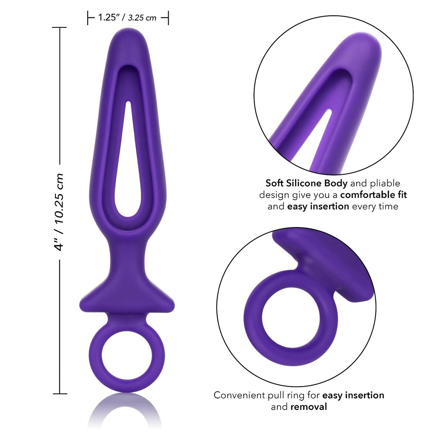 Booty Call Silicone Groove Probe Purple - Anal Butt Plug **