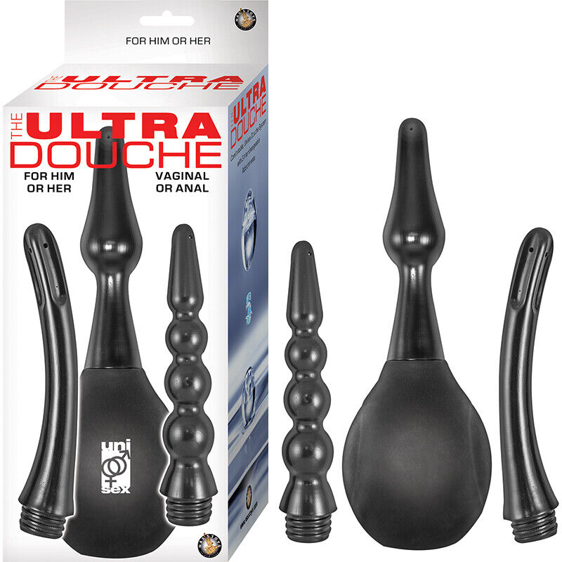 The Ultra Douche 3 Interchangeable Attachments Plug,Smooth Beaded Black **