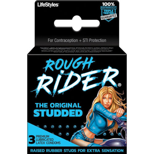 LifeStyles Rough Rider Studded 3 Pack - Lubricated Condoms