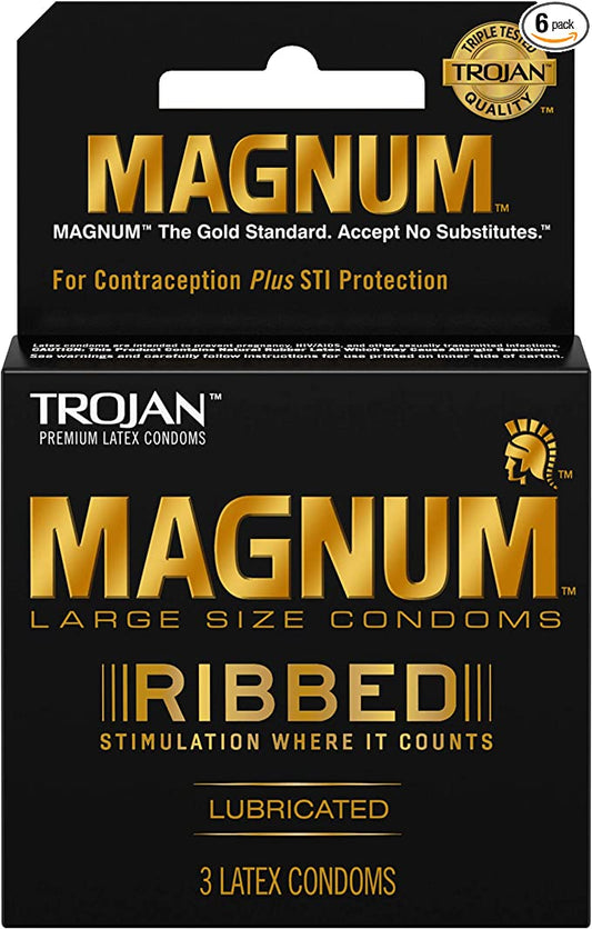 TROJAN MAGNUM Ribbed Large Size Condom