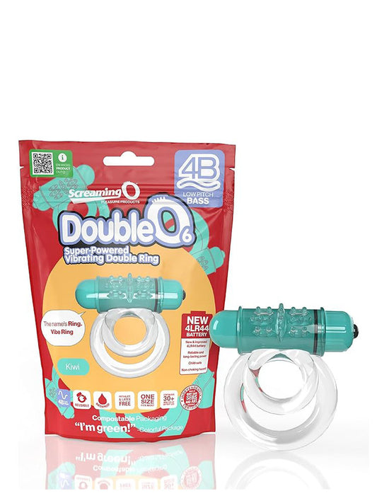 DOUBLE O6 VIBRATING DOUBLE RING - KIWI