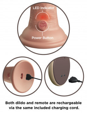 King Cock Elite 9 Inch Vibrating Silicone Dual Density Cock With Remote - Light