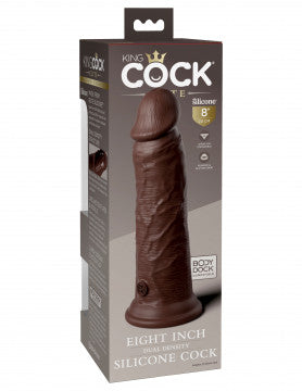 King Cock Elite 8 Inch Dual Density Silicone Cock - Brown