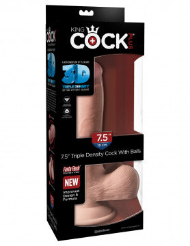 King Cock Plus Triple Density 7.5 Inch Cock With Balls - Flesh