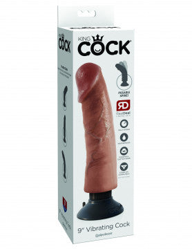 King Cock 9 Inch Vibrating Cock - Light