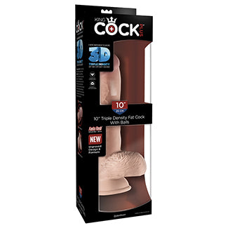 King Cock Plus Triple Density Fat Cock With Balls-Light 10