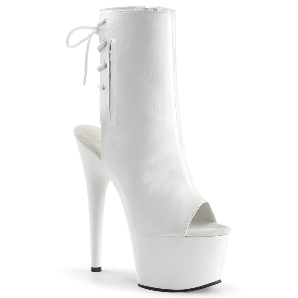 Pleaser Shoes ADO1018/WPU/M Wht Faux Leather/Wht size9