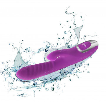 FRENZY RABBIT VIBE WITH CLITORAL SUCTION - BERRY