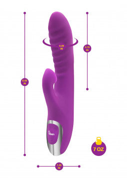 FRENZY RABBIT VIBE WITH CLITORAL SUCTION - BERRY