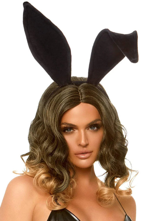 Leg Avenue Black Bendable Velvet Bunny Rabbit Ear Headband
