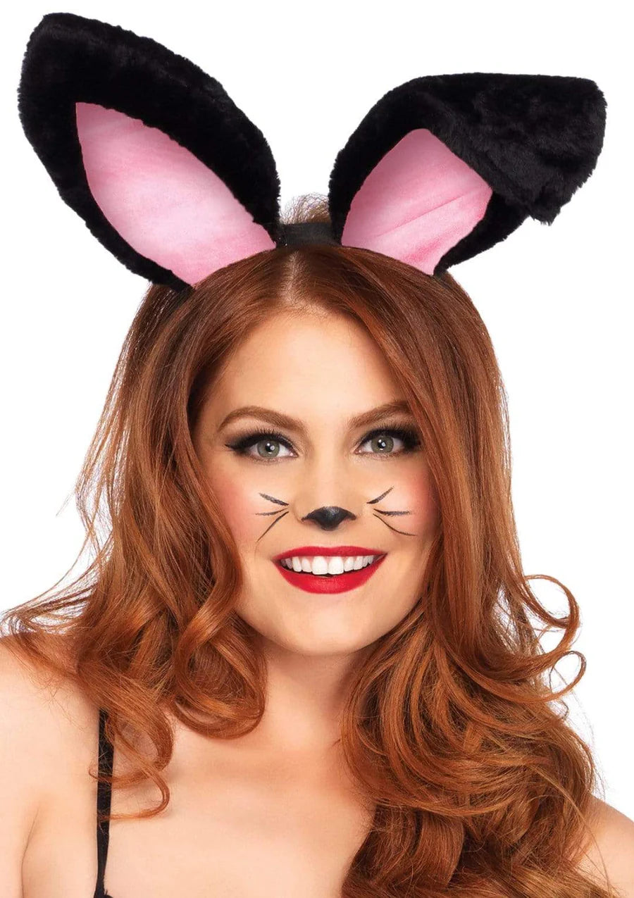 Leg Avenue Plush Bunny Rabbit Ears Headband Black