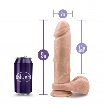 Au Natural - 9 Inch Dildo With Suction Cup - Vanilla