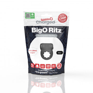 .  Screaming O - Big O Ritz Rechargeable Vibe Ring - Black