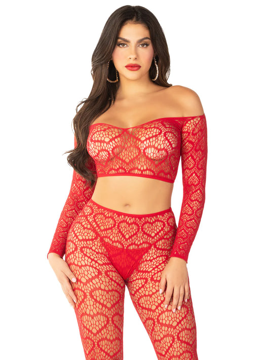 Leg Avenue Heart Net Red