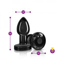 Cheeky Charm-Cheeky Charms - Rechargeable Vibrating Metal Butt Plug With Remote Contro—Black