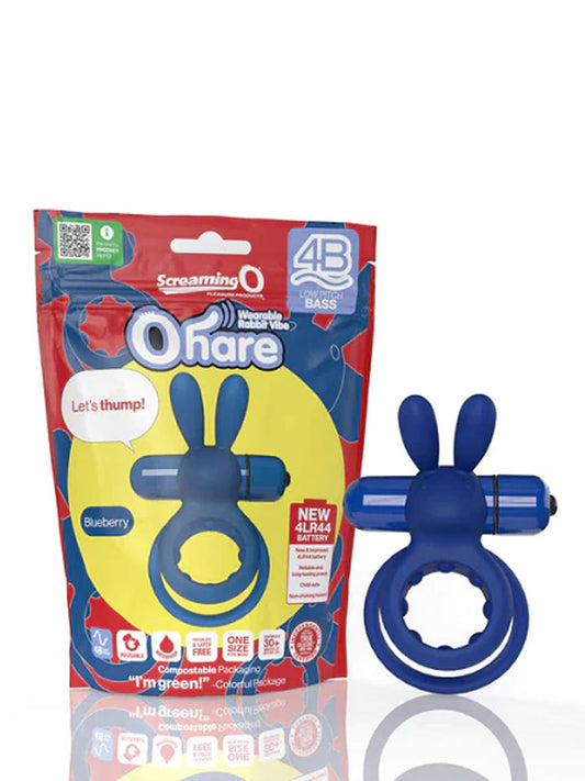 OHARE WEARABLE RABBIT VIBE RING - BLUEBERRY
