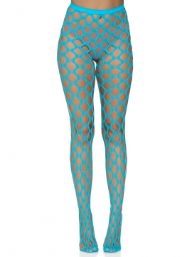 Jumbo Pothole Net Tights - Neon Blue