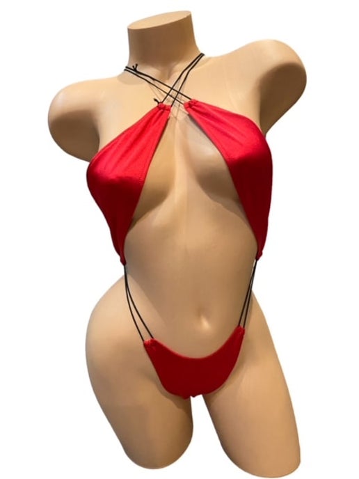 Lucy Red W/ Black String One Piece