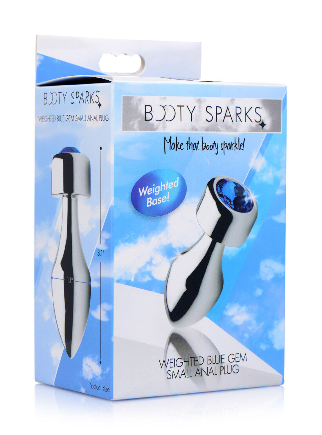 Booty Sparks Weighted Blue Gem Small Anal Plug*