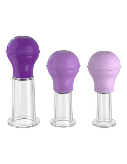 Fantasy for Her Silicone Her Nipple Enhancer Set Purple - 3pc Nipple Bulb Pumps **