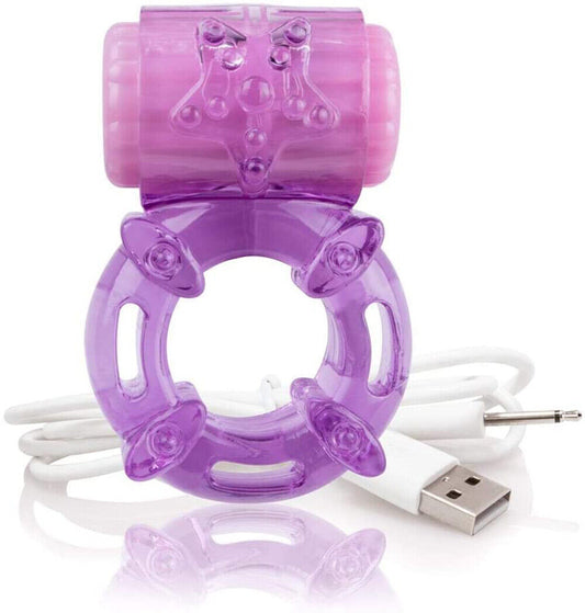 Men Vibrating Penis Cock Ring Thick Stretchy Vibrator w/ Clit Stimulator **