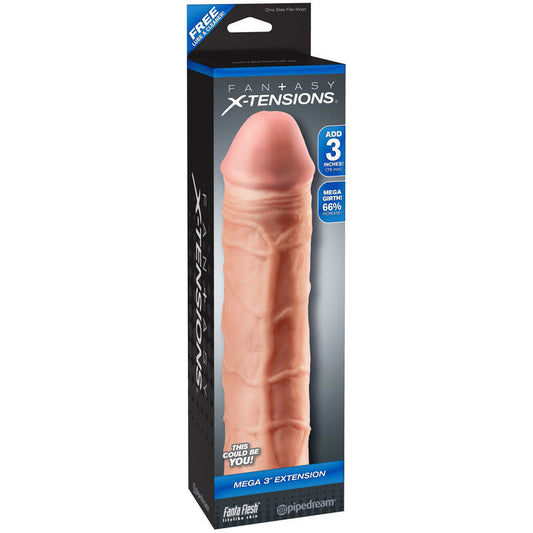 Fantasy X-Tension Mega 3-Inch Extension - Flesh
