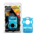Blush Stay Hard Rechargeable 5 Function Cock Ring Blue - Vibrating Penis Ring **