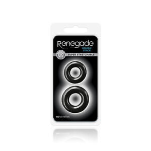 Renegade Double Stack Black - Super Stretchable Cock Rings Sexual Enhancement **