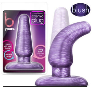 B Yours Cosmic MEDIUM Butt Plug FLEXIBLE + FIRM Anal Toy Probe BODY-SAFE Purple **