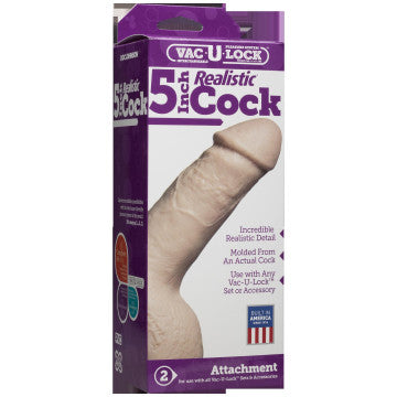 Vac-U-Lock 5-Inch Realistic Cock - White*